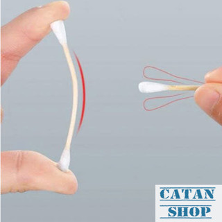 Hộp 350 Tăm Bông Ngoáy Tai 2 Đầu Bông Mềm Mại Tiện Lợi, Tăm Bông 350 Cây Trang Điểm Vệ Sinh Tai