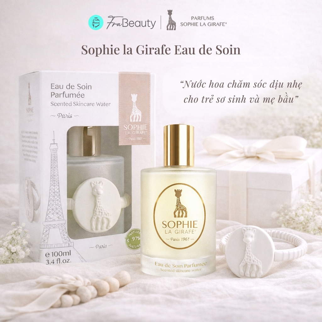 Nước Hoa Em Bé Sơ Sinh Từ 0 Tháng Tuổi & Mẹ Bầu | Sophie La Girafe Eau de Soin 100ml | Không Cồn