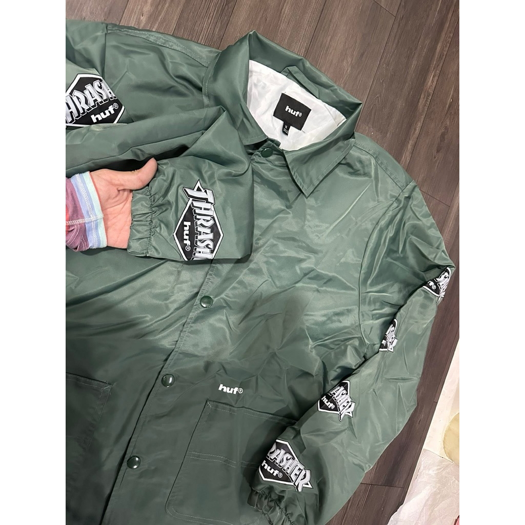 [CỰC CHÁY] Áo Khoác HUF x Thrasher Coach Jacket - Chất Dù 2 Lớp Đậm Chất Skater