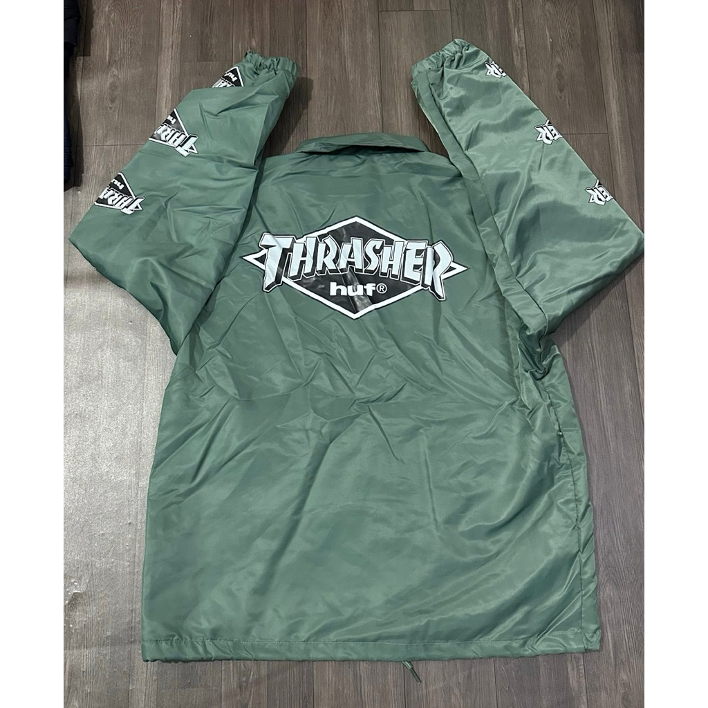 [CỰC CHÁY] Áo Khoác HUF x Thrasher Coach Jacket - Chất Dù 2 Lớp Đậm Chất Skater