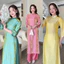 Áo Dài Cách Tân Nữ Xuân Thì Gấm Tơ Óng Cao Cấp Dáng Suông Tay Loe - Áo Dài Mặc Cưới Hỏi