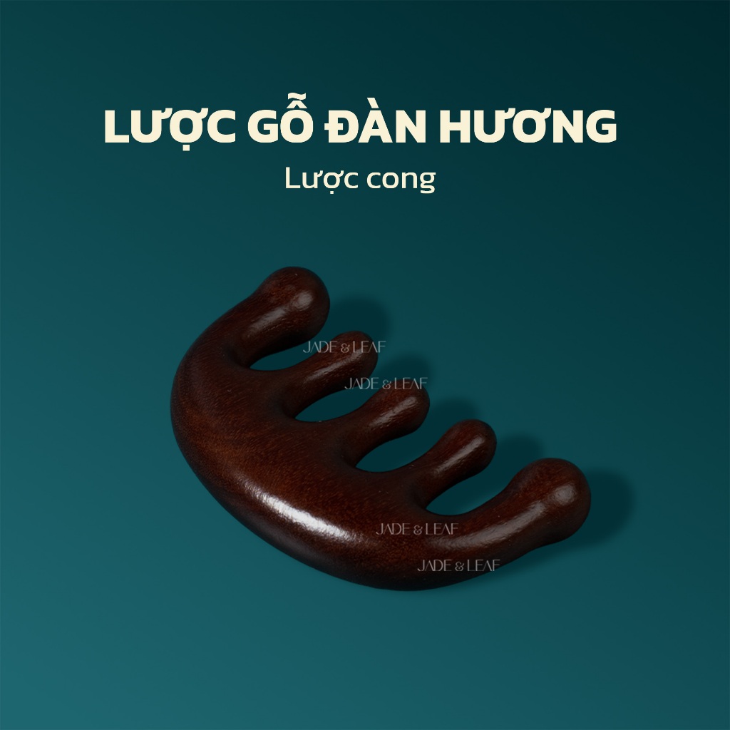 Lược Gỗ Đàn Hương Jade&Leaf Cao Cấp, Massage Da Đầu, Chải Tóc Thư Giãn, Giảm Đau Đầu