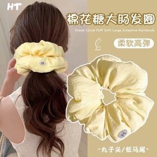 Scrunchies buộc tóc nơ tiểu thư phong cách Hàn Quốc vintage mẫu trơn to bồng bềnh