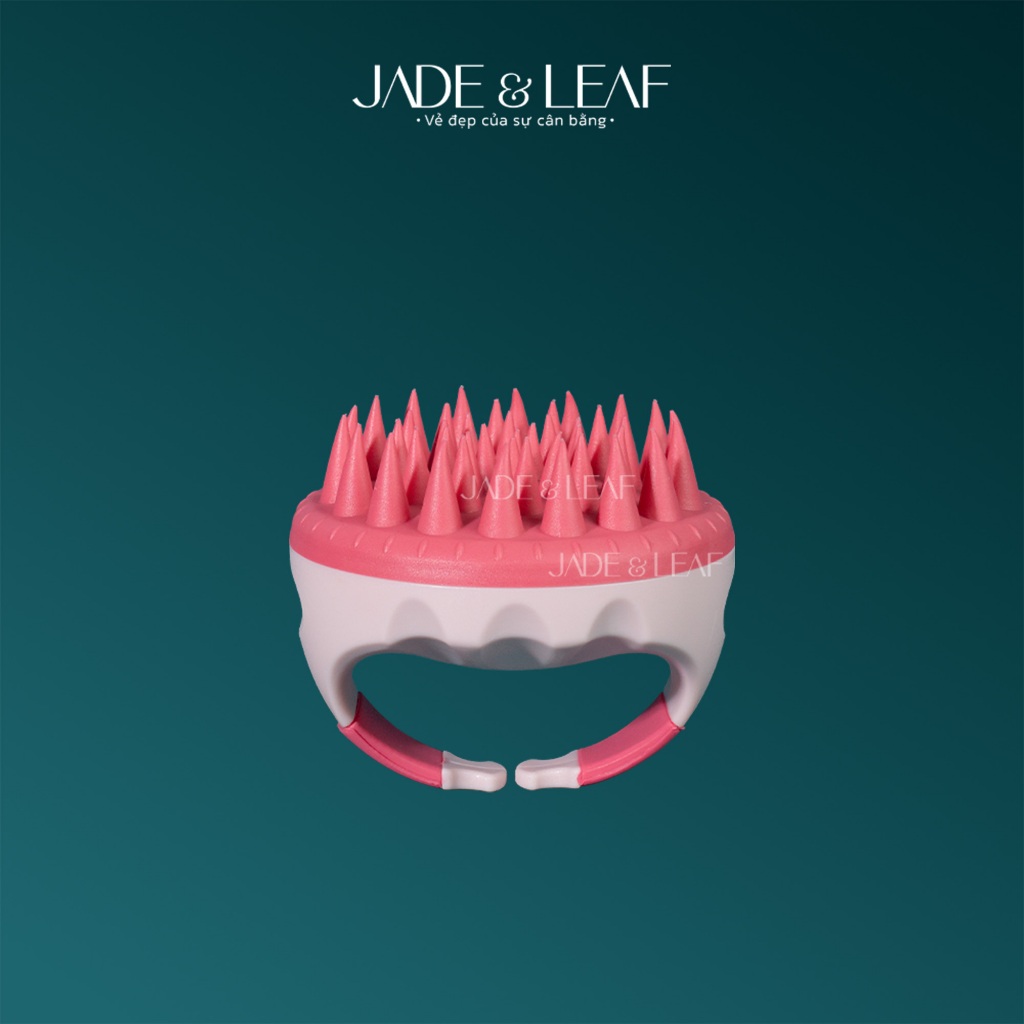 Lược Gội Đầu Silicon Jade&Leaf Cao Cấp, Chải Và Massage Đầu Giảm Gàu Bết Tóc Gãy Rụng Bảo Vệ Da Đầu