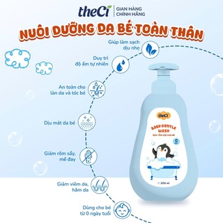 DATE 2027 - Sữa Tắm Gội 2 trong 1 Theci Cho Bé, Làm Sạch Da, Tóc, Dưỡng Ẩm, Ngăn Ngừa Rôm Sảy Tự Nhiên Lành Tính