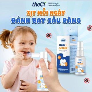 DATE 2027 - Xịt Răng Miệng theCi Cho Bé Oral Spray Hỗ Trợ Ngăn Ngừa Mảng Bám, Chống Sâu Sún 30ml - TCVN