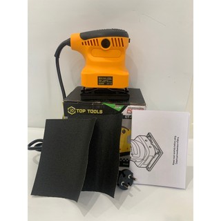 Toptools Máy chà nhám gỗ vuông 400W, tốc độ 12000v/p, đĩa 100x110mm, nhỏ gọn, an toàn, tiết kiệm điện. Tặng 2 miếng nhám
