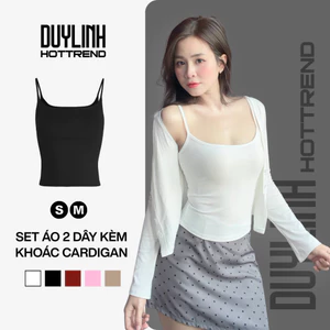 SET ÁO 2 DÂY KÈM KHOÁC CARDIGAN (CÓ TÁCH LẺ) – BORIP COTTON CO GIÃN XỊN