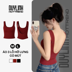 Áo hai dây hở lưng có mút ngực DuyLinh áo dây đi biển nữ gợi cảm vải cotton mềm mại thoáng mát 3L01
