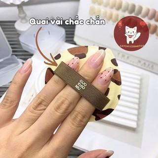 [GUOXIAONIU] Bông Mút Tán Nền Guoxiaoniu Họa Tiết Da Beo Vàng Kèm Hộp Tiện Lợi