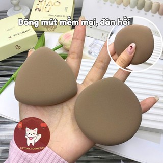 [GUOXIAONIU] Bông Mút Tán Nền Guoxiaoniu Họa Tiết Da Beo Vàng Kèm Hộp Tiện Lợi