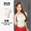Áo croptop phối nơ DuyLinh áo thun nữ màu trắng ôm body tôn dáng vải cotton dày dặn co giãn DL40TN