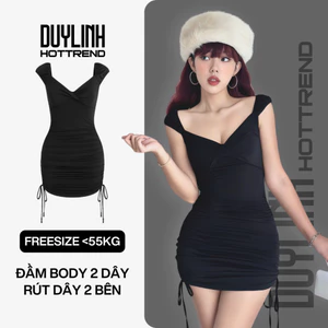 Váy body nhún eo tay cánh tiên DuyLinh thiết kế ôm sát tôn body chất vải mềm mại co giãn T02