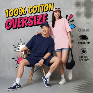 Áo thun oversize unisex nam nữ 100% cotton - áo phông trơn phong cách năng động