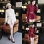 Set Dạ Tweed màu đỏ mix chân váy chữ A phong cách Hàn Quốc siêu xinh sẵn hàng kèm video sẵn hàng