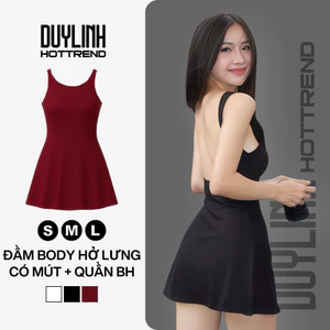 Đầm Ôm Body Hở Lưng Có Mút Ngực - Quyến Rũ, Thoáng Mát, Siêu Tôn Dáng DL03T