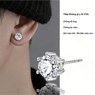 SNUOFO - Khuyên tai đính đá Zircon dành cho nam Khuyên tai cao cấp cho tai xỏ lỗ Khuyên tai nam thời thượng mới năm 2025