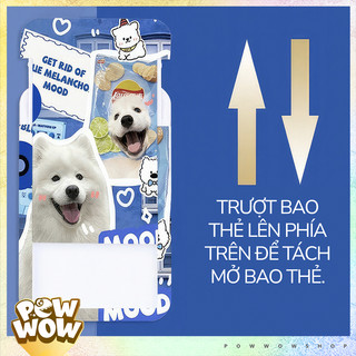 Bao Đựng Thẻ Nhân Viên Nhựa Cứng ABS Hình Cún Con Dog Blue Ocean Xanh Biển Mát Mắt Cute Đáng Yêu Nắp Trượt