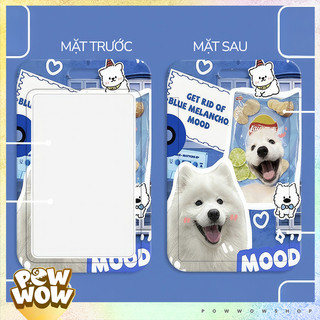 Bao Đựng Thẻ Nhân Viên Nhựa Cứng ABS Hình Cún Con Dog Blue Ocean Xanh Biển Mát Mắt Cute Đáng Yêu Nắp Trượt
