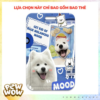 Bao Đựng Thẻ Nhân Viên Nhựa Cứng ABS Hình Cún Con Dog Blue Ocean Xanh Biển Mát Mắt Cute Đáng Yêu Nắp Trượt