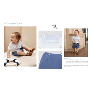 Bộ quần áo cộc cho bé trai Nous Baby chất liệu cao cấp, thiết kế chi tiết nhỏ xinh phong cách BST T4