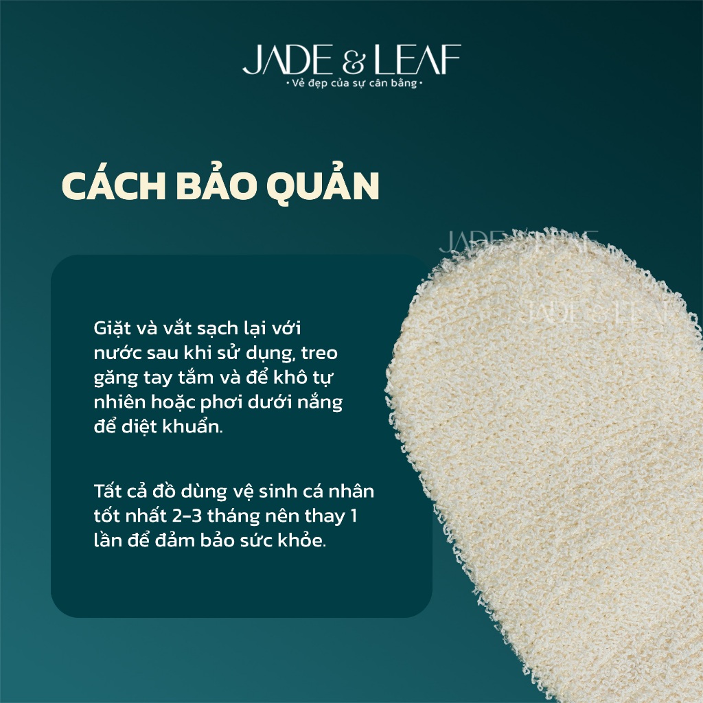 Găng Tay Tắm Sợi Lanh Tẩy Tế Bào Chết Jade&Leaf Không Ngón Đa Năng Làm Sạch Và Mềm Da Từ Thiên Nhiên