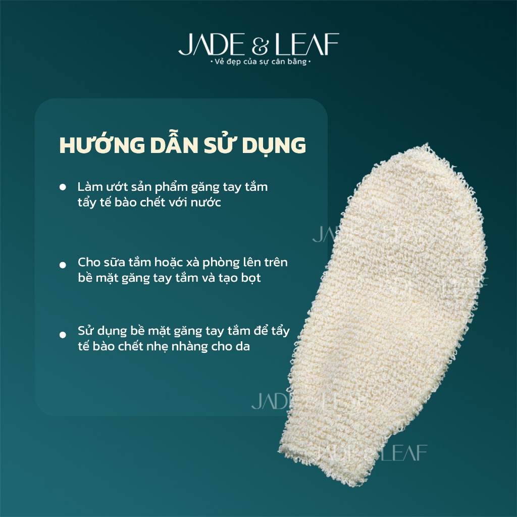 Găng Tay Tắm Sợi Lanh Tẩy Tế Bào Chết Jade&Leaf Không Ngón Đa Năng Làm Sạch Và Mềm Da Từ Thiên Nhiên