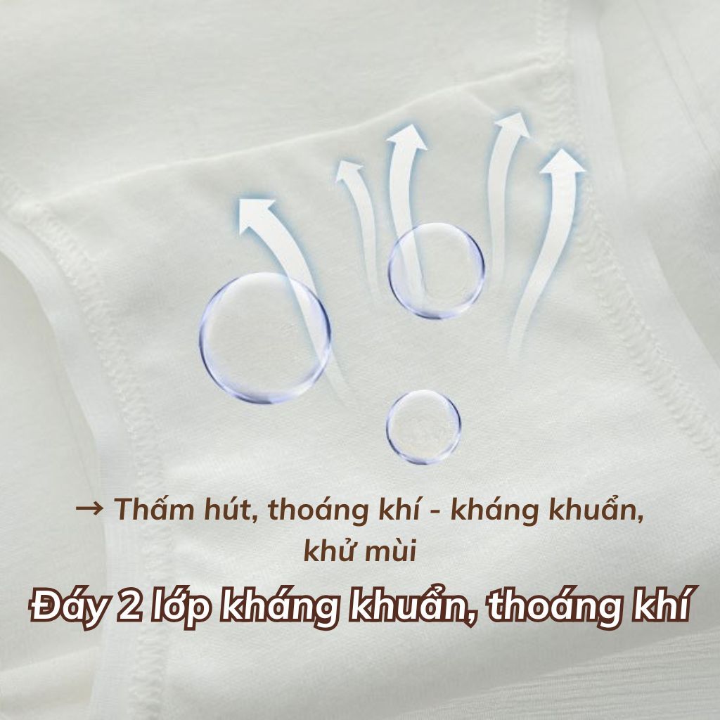 Quần lót cotton cao cấp thấm hút co giãn êm ái- Quần chip nữ viền ren họa tiết xinh xắn LANIXA L1129