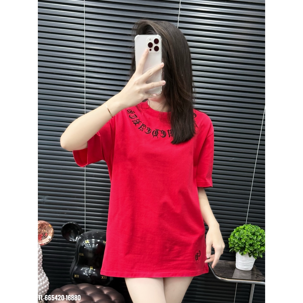 ÁO thun nam cổ tròn họa tiết thêu tay ngắn phong cách trẻ trung chuẩn from