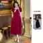 Đầm thiết kế BEMINE cổ trụ phối sọc nơ dáng chữ A phù hợp đi chơi-B162