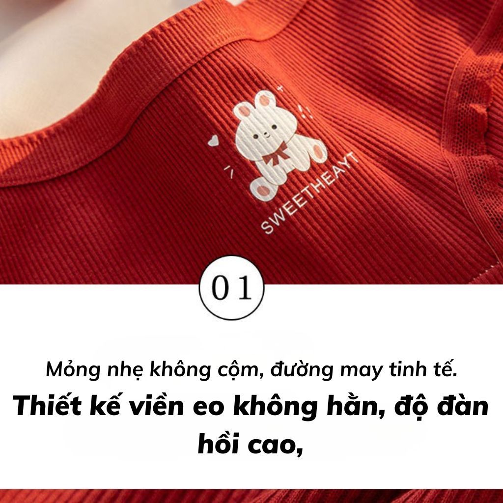Quần chip nữ cotton gân tăm mềm mại thoáng khí  Quần lót nữ cotton cao cấp họa tiết cute LANIXA LY20