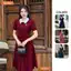Đầm thiết kế cổ sen eo đính nơ tùng xếp ly BEMINE MT8969