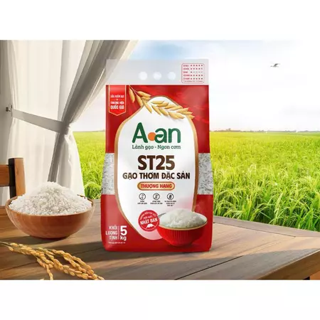 Gạo ST25 AAN Túi 5kg – Gạo Ngon Số 1 Thế Giới – Đặc Sản Sóc Trăng – Cơm Dẻo Thơm