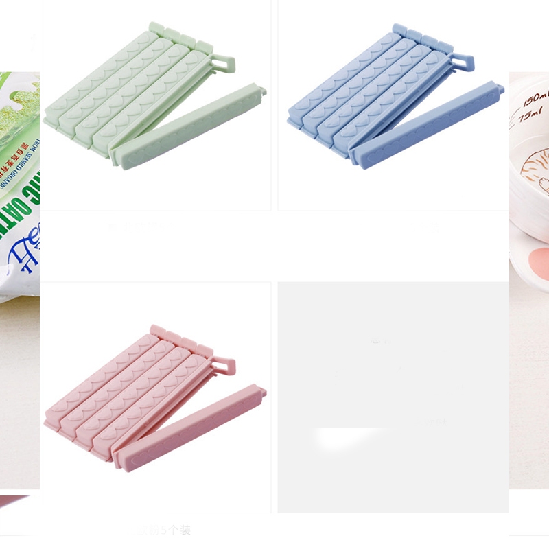 Bộ 5 kẹp niêm phong, kẹp khóa miệng túi bảo quản thực phẩm,dụng cụ kẹp miệng túi thức ăn