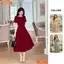 Đầm thiết kế BEMINE cổ thuyền kiểu gợn sóng đính nơ dáng chữ A phù hợp đi làm, đi chơi-B403