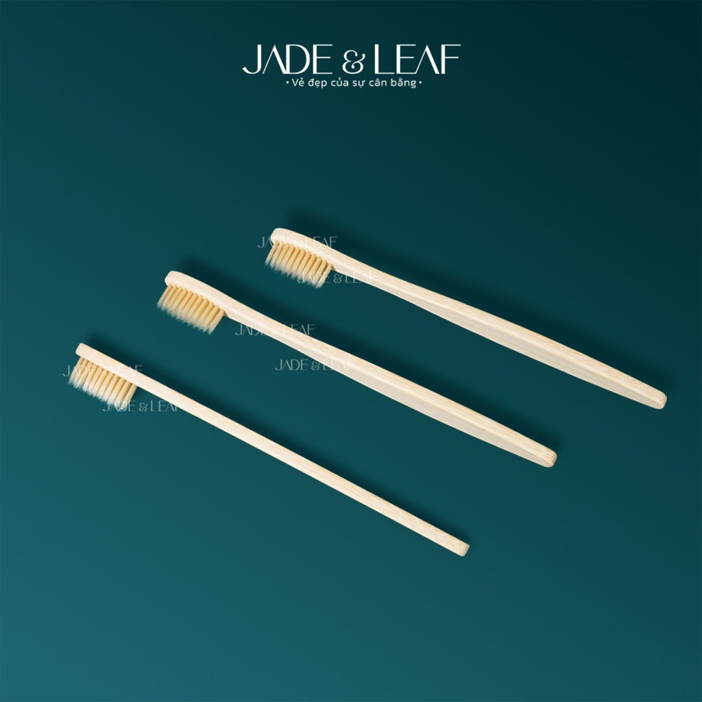 Bàn Chải Đánh Răng Thân Tre Jade&Leaf Cao Cấp, Lông Mềm Bảo Vệ Nướu Chất Liệu Gỗ Tre Thiên Nhiên