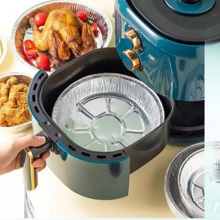Khay Giấy Bạc Lót Nồi Chiên Không Dầu – Bộ 10 Miếng Dày Cứng, Tái Sử Dụng, Đồ Nhà Bếp Cao Cấp