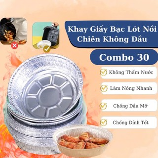 Khay Giấy Bạc Lót Nồi Chiên Không Dầu – Bộ 10 Miếng Dày Cứng, Tái Sử Dụng, Đồ Nhà Bếp Cao Cấp