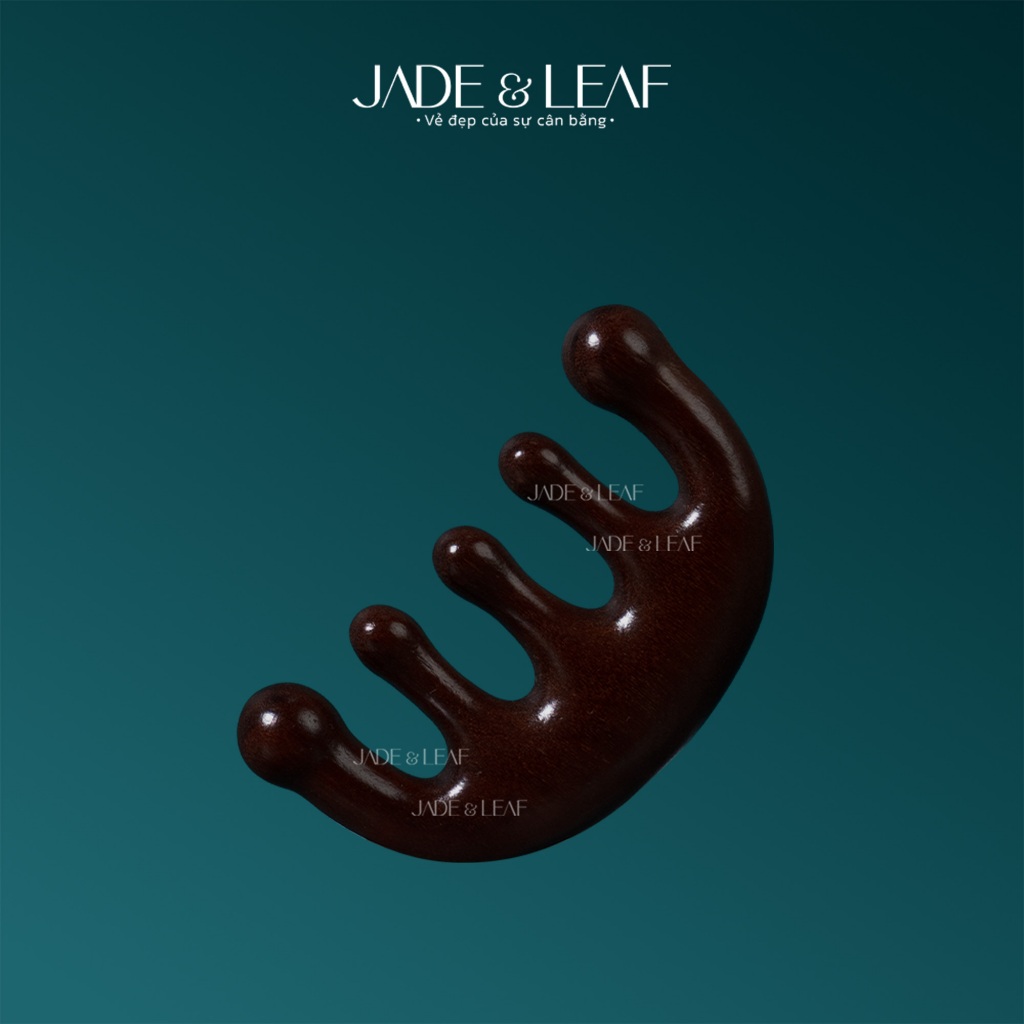 Lược Gỗ Đàn Hương Jade&Leaf Cao Cấp, Massage Da Đầu, Chải Tóc Thư Giãn, Giảm Đau Đầu