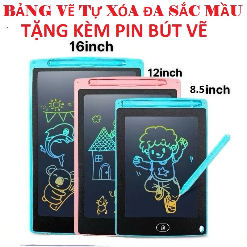 Bảng Viết Tự Xóa LCD, Bảng Vẽ Điện Tử Thông Minh Tự ng Xóa Thúc ẩy Tư Duy Sáng Tạo Cho Bé,  Chơi Giáo Dục Cho Bé