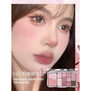Bảng Phấn Mắt Hold Live 12 Màu Tone Hồng Lì Nhũ Đa Năng Lâu Trôi Mist Butterfly Shadow HL792 MOMOKO.cosmetics