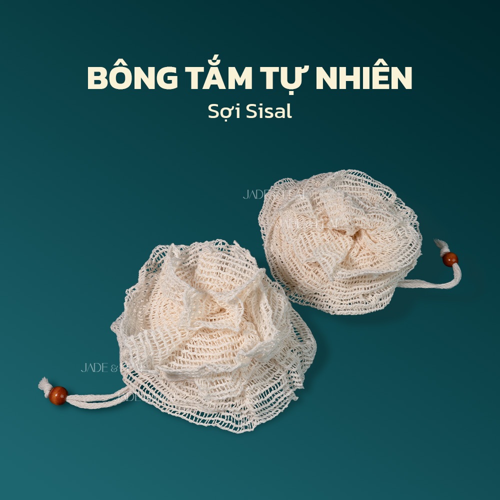 Bông Tắm Tẩy Tế Bào Chết Jade&Leaf, Từ Sợi Gai Dầu Tự Nhiên Thủ Công Lành Tính, Làm Sạch Cơ Thể