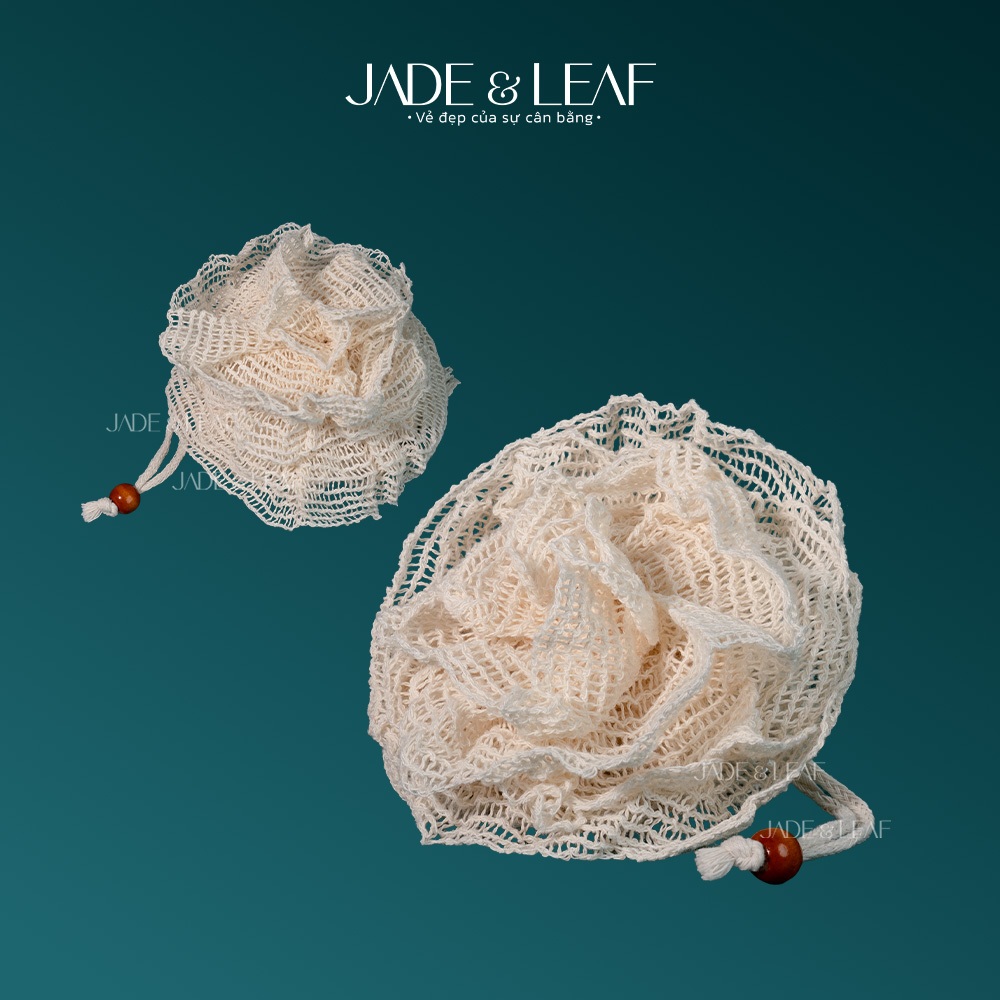 Bông Tắm Tẩy Tế Bào Chết Jade&Leaf, Từ Sợi Gai Dầu Tự Nhiên Thủ Công Lành Tính, Làm Sạch Cơ Thể