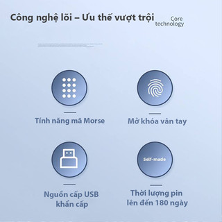 Khóa Thông Minh Vân Tay Chống Nước - Mở Khóa 0.2s, Sạc USB, Chống Trộm Cao Cấp Bằng Hợp Kim Kẽm