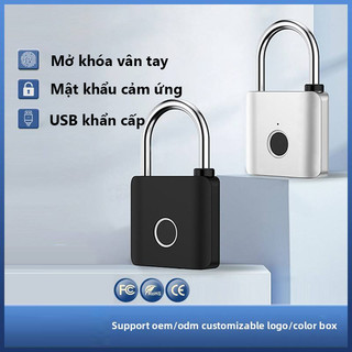 Khóa Thông Minh Vân Tay Chống Nước - Mở Khóa 0.2s, Sạc USB, Chống Trộm Cao Cấp Bằng Hợp Kim Kẽm