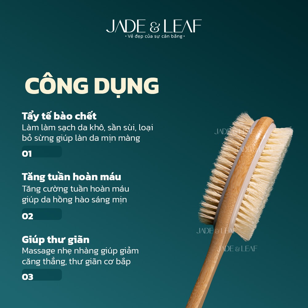 Cây Chà Lưng 2 Mặt Chải Khô Body Jade&Leaf Cao Cấp Hỗ Trợ Tẩy Tế Bào Chết Phù Hợp Với Mọi Da