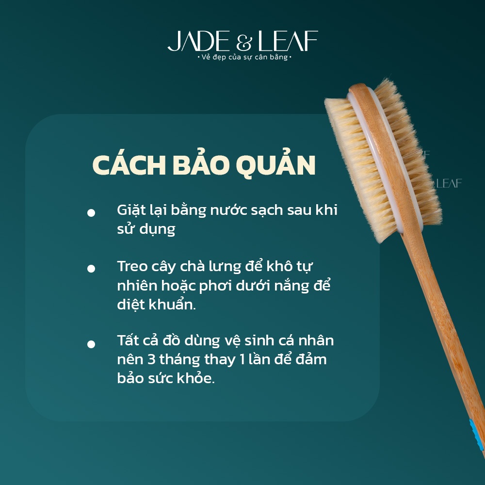 Cây Chà Lưng 2 Mặt Chải Khô Body Jade&Leaf Cao Cấp Hỗ Trợ Tẩy Tế Bào Chết Phù Hợp Với Mọi Da