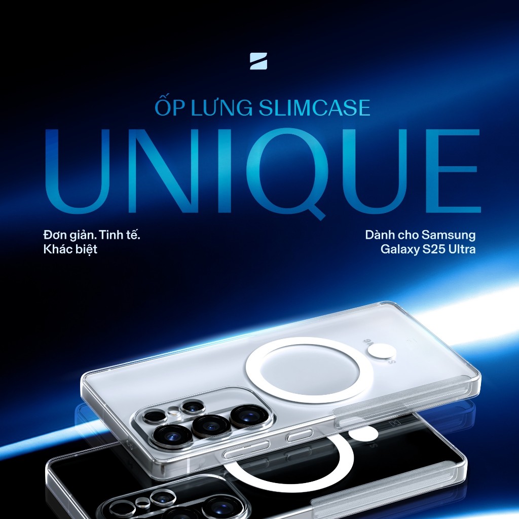 Ốp lưng UNIQUE Samsung S26 Ultra S25 Ultra S24 Ultra S23 Ultra SLIMCASE - Không ố vàng, siêu mỏng, hỗ trợ sạc không dây