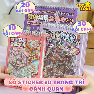Sổ Sticker 3D Trang Trí Cảnh Quan Mini, Bóc Dán Phong Cảnh Đa Dạng Chủ Đề Đáng Yêu Cho Bé Phát Triển Tư Duy Và Sáng Tạo