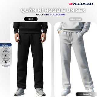 Quần Nỉ Unisex VELOSAR LPA-60001 – Form Rộng Basic, Chống Nhăn, Dễ Phối Đồ